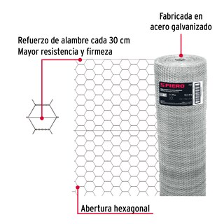 Foto 2 | Rollo Malla Hexagonal 1.5x45 M Cal.22 25mm 44658 Fiero