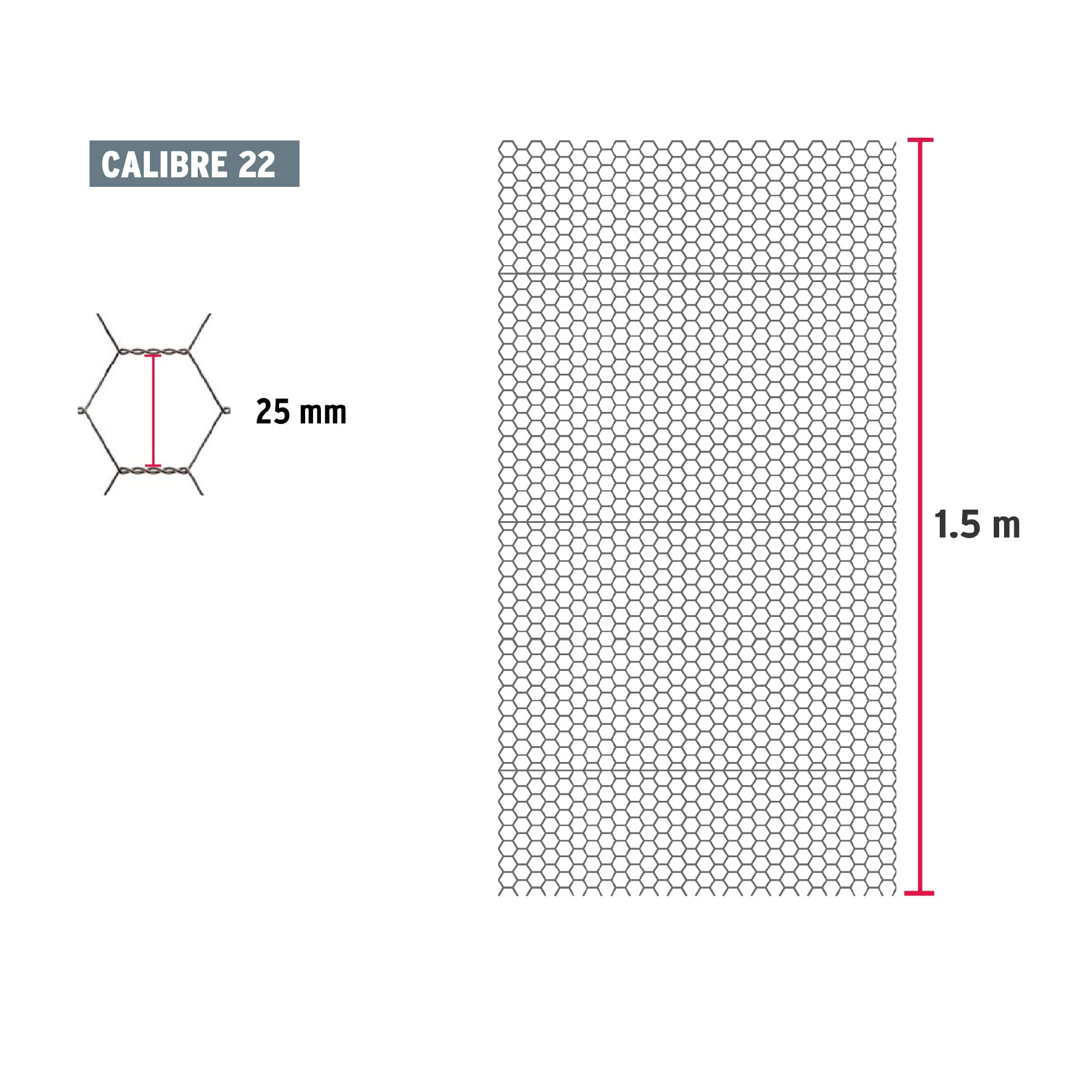 Foto 4 pulgar | Rollo Malla Hexagonal 1.5x45 M Cal.22 25mm 44658 Fiero