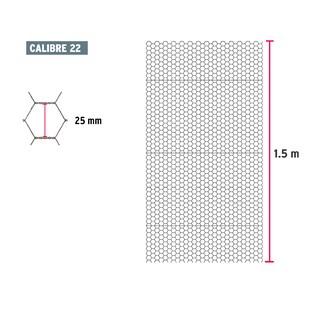 Foto 3 | Rollo Malla Hexagonal 1.5x45 M Cal.22 25mm 44658 Fiero