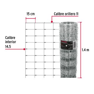 Foto 3 | Rollo Malla Borreguera 1.4m X 50m Acero Galvanizado 42861
