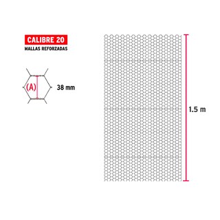 Foto 3 | Rollo Malla Hexagonal 1.5x45 M Cal.20 38mm 44660 Fiero
