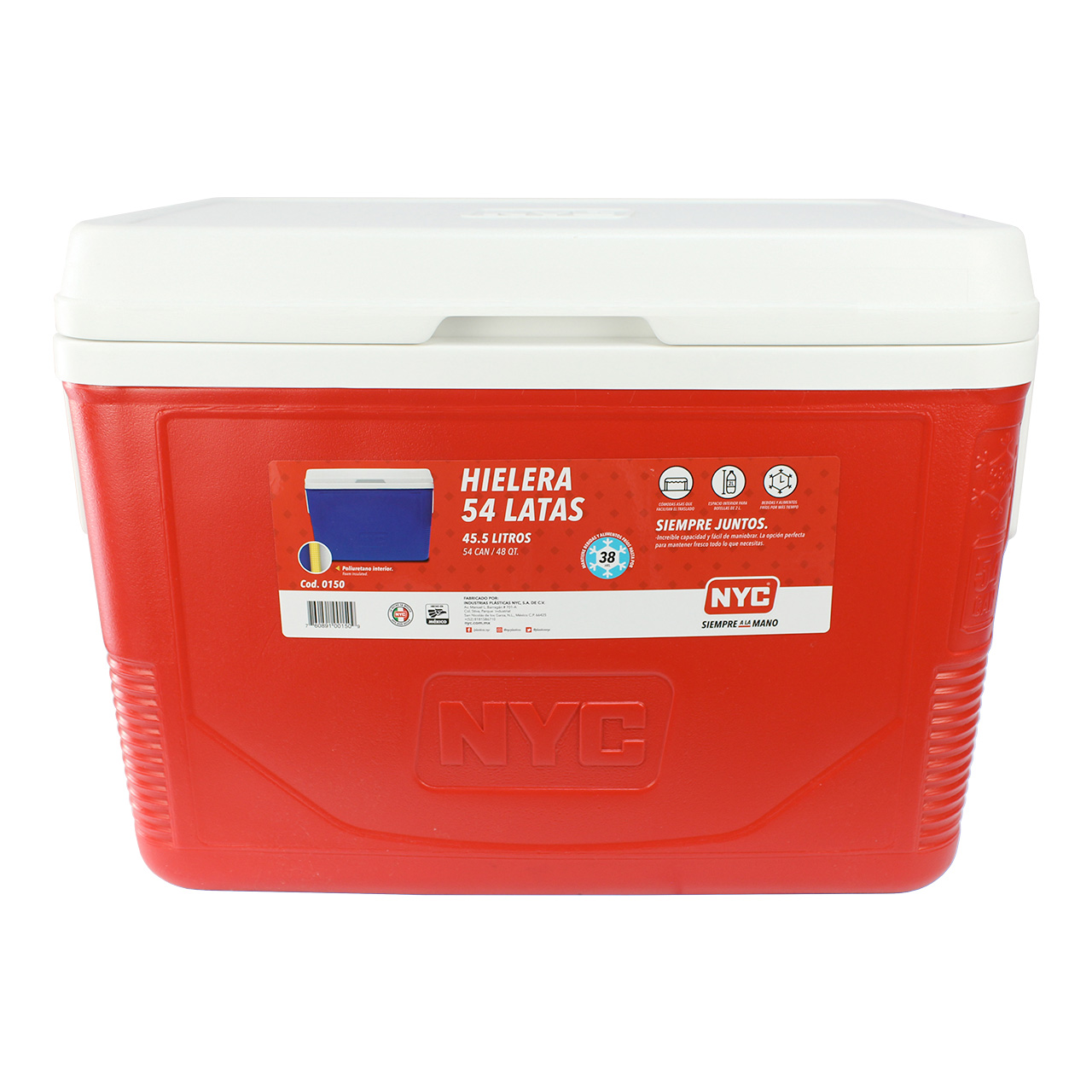 Hielera NYC Nordic 48 QT color Rojo