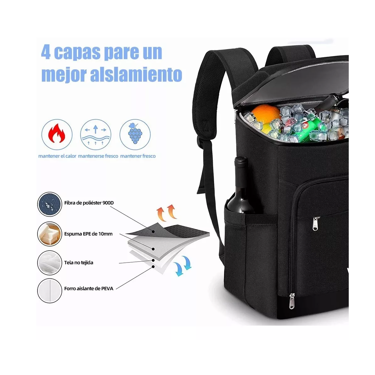 Foto 5 pulgar | Hieleras Bolsa Impermeable Portátil 27l Eo Safe Imports Esi-6864 color Negro