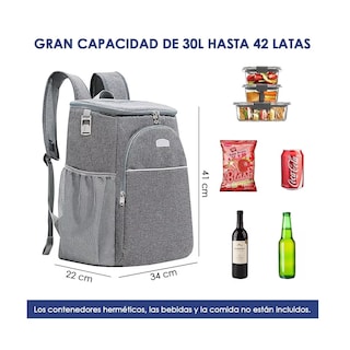 Foto 2 | Mochila Hielera Térmica Aislada con Destapador Botellas Eo Safe Imports Esi-8213 color Gris