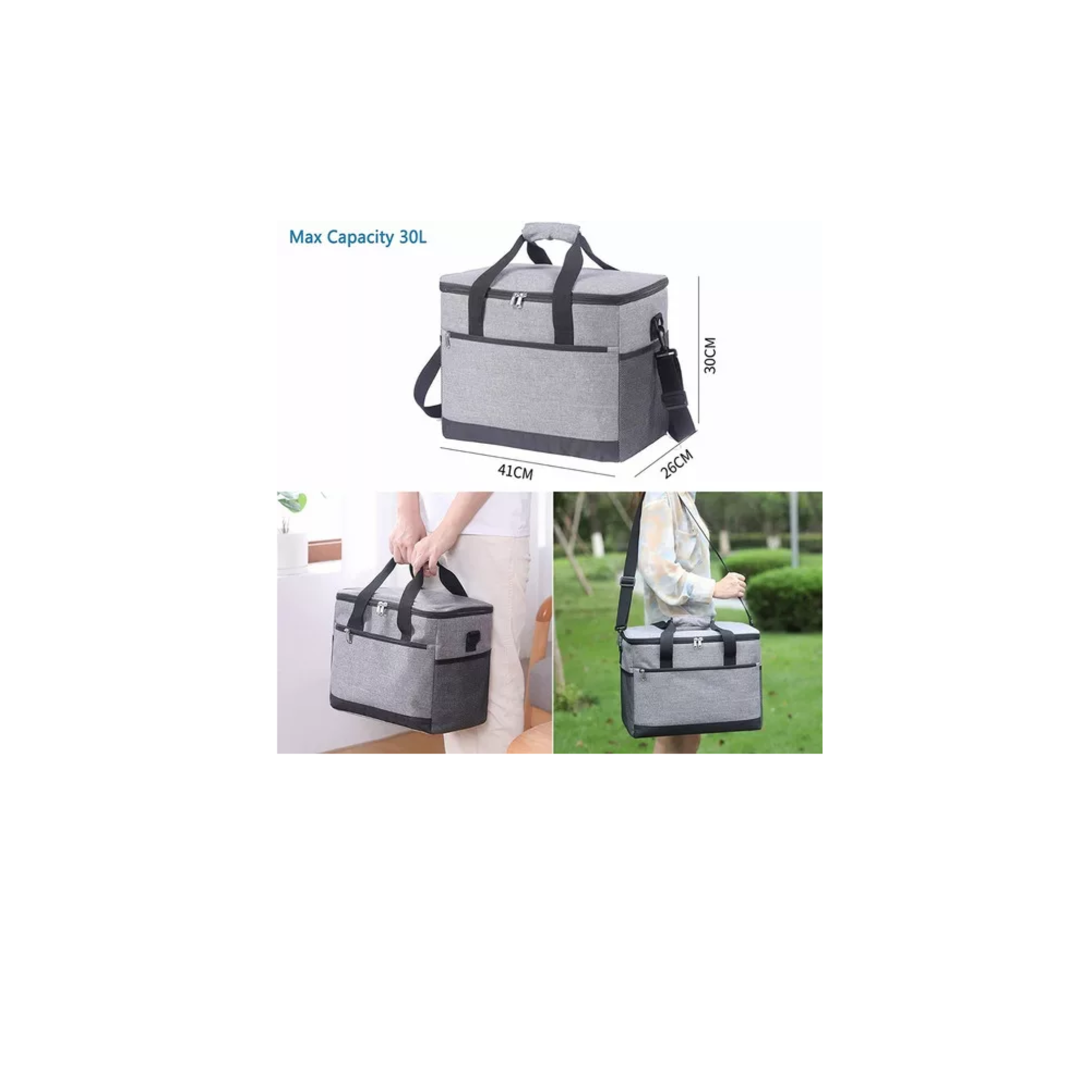 Foto 3 pulgar | Mochila Hieleras Enfriador Bolsa Impermeable Portátil 30 L Color Gris