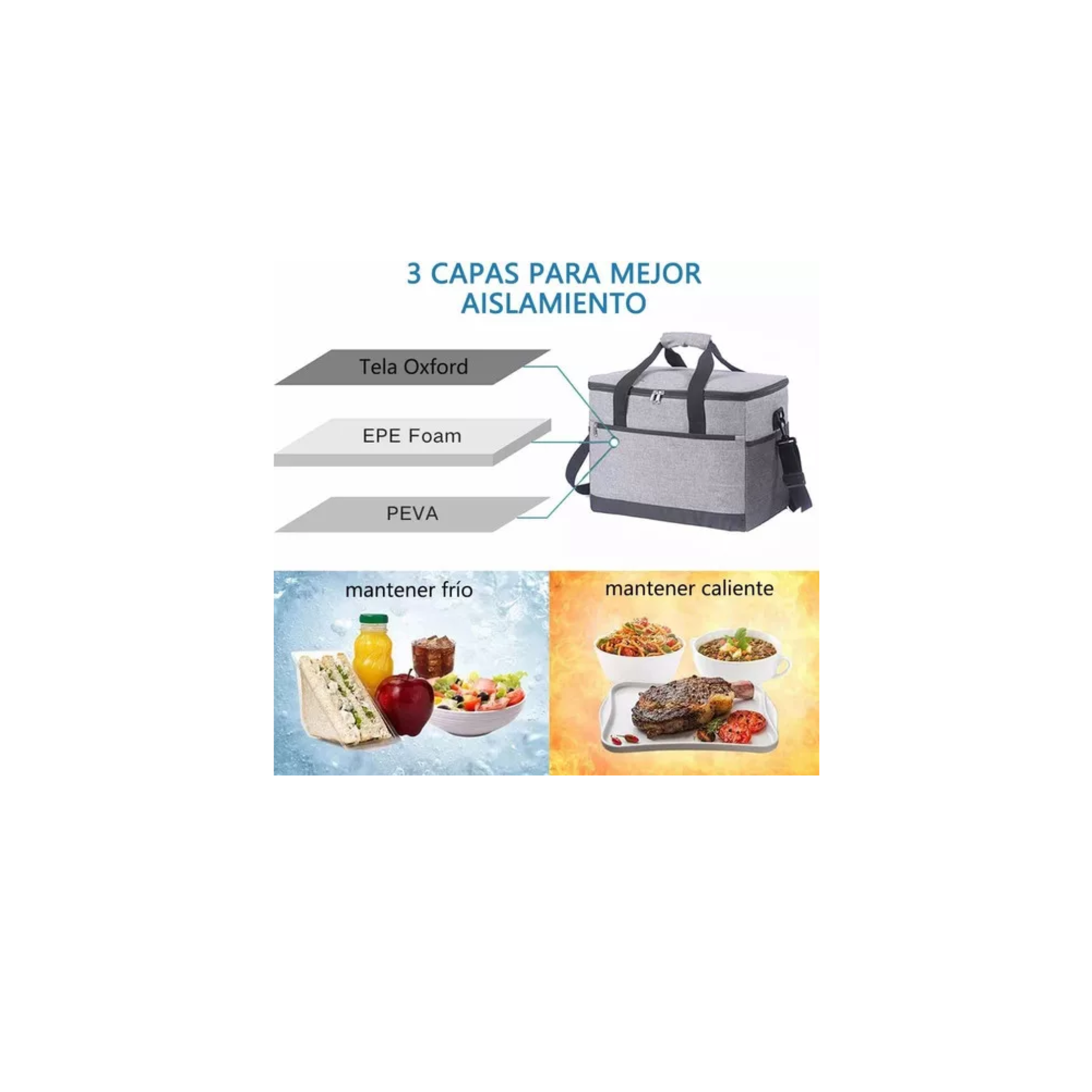 Foto 5 pulgar | Mochila Hieleras Enfriador Bolsa Impermeable Portátil 30 L Color Gris