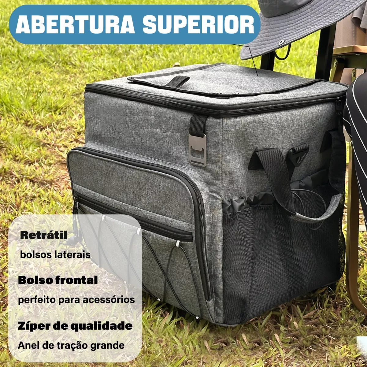 Foto 4 pulgar | Hielera Con Ruedas, Bolsa Térmica Portátil Eo Safe Imports Esi-13879 Gris