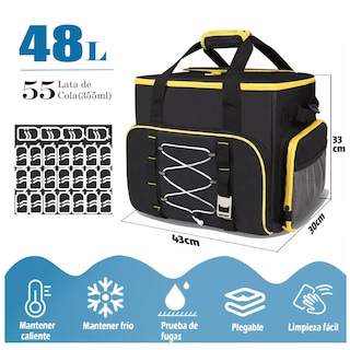 Foto 2 | Hielera Grande 45 L Bolsa Térmica Portátil Plegable Eo Safe Imports Esi-13878 Amarillo