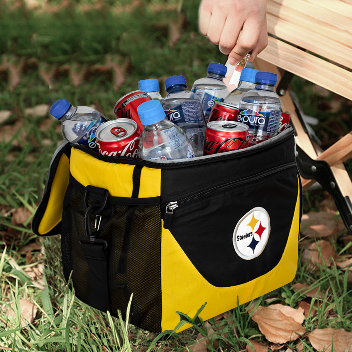 Foto 7 pulgar | Hielera 24 Latas Nfl Pittsburgh Steelers 100% Original