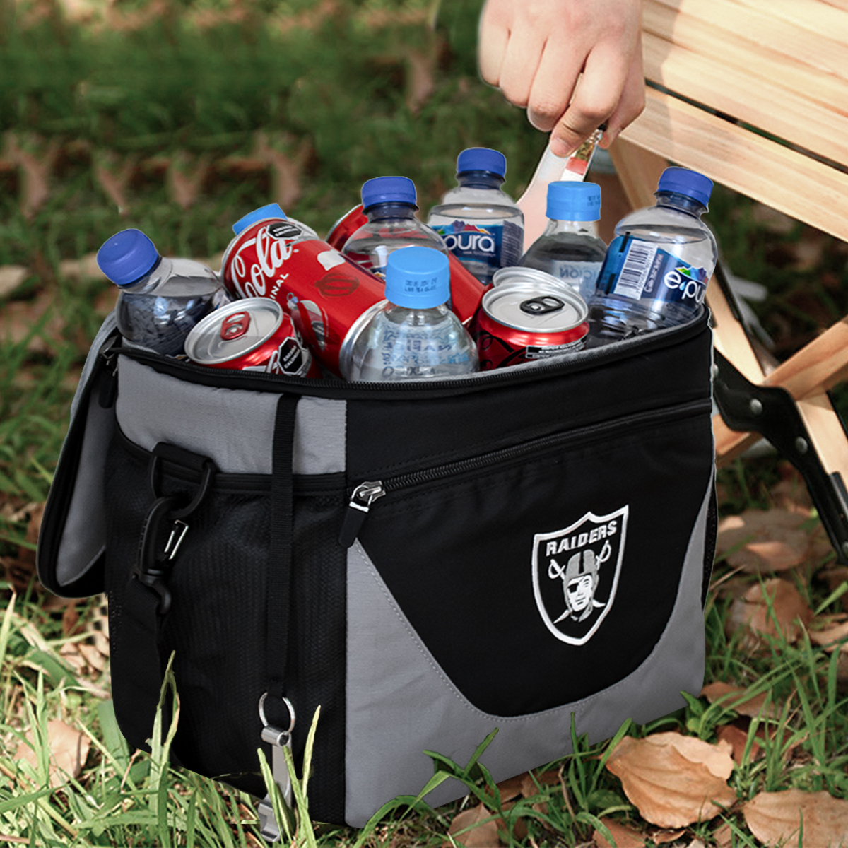 Foto 7 pulgar | Hielera 24 Latas Nfl Las Vegas Raiders 100% Original