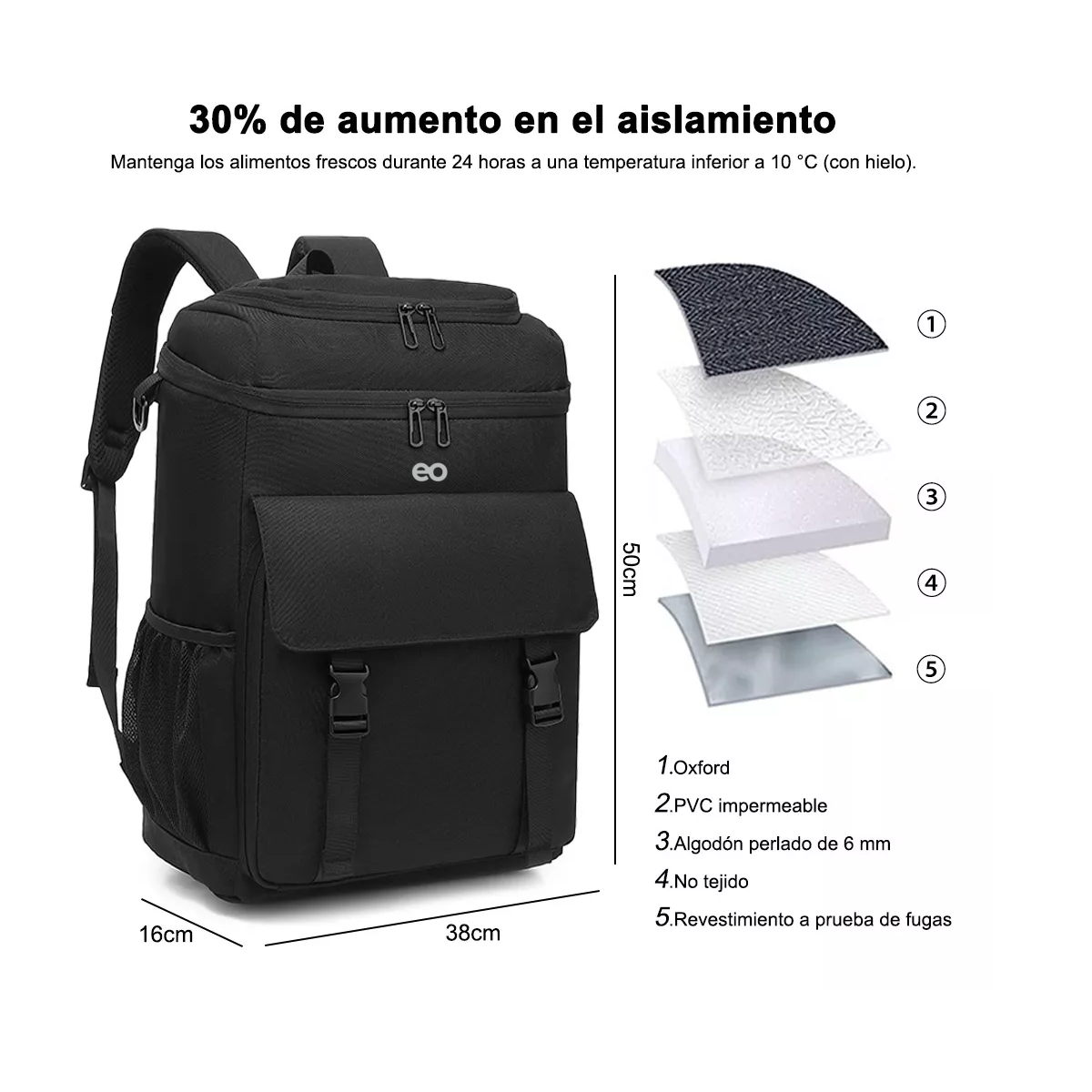Foto 3 pulgar | Hielera Portatil Impermeable Y A Prueba De Fugas 35l Eo Safe Imports Esi-7468-1 Negro