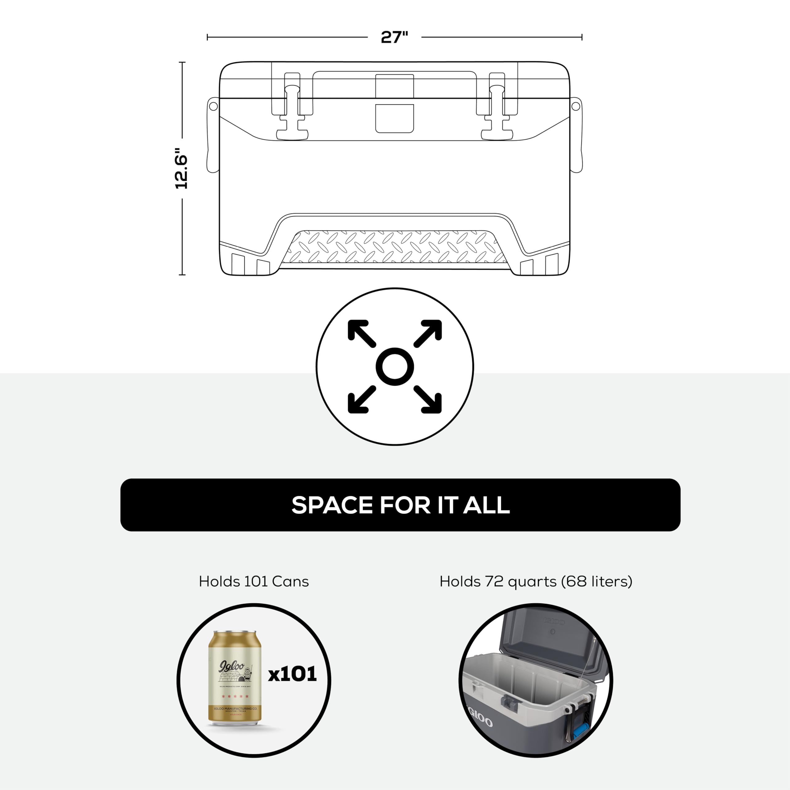 Foto 4 pulgar | Hielera Cooler Igloo De Un Cuarto De Galón Con Tecnología Cool Riser - Venta Internacional.