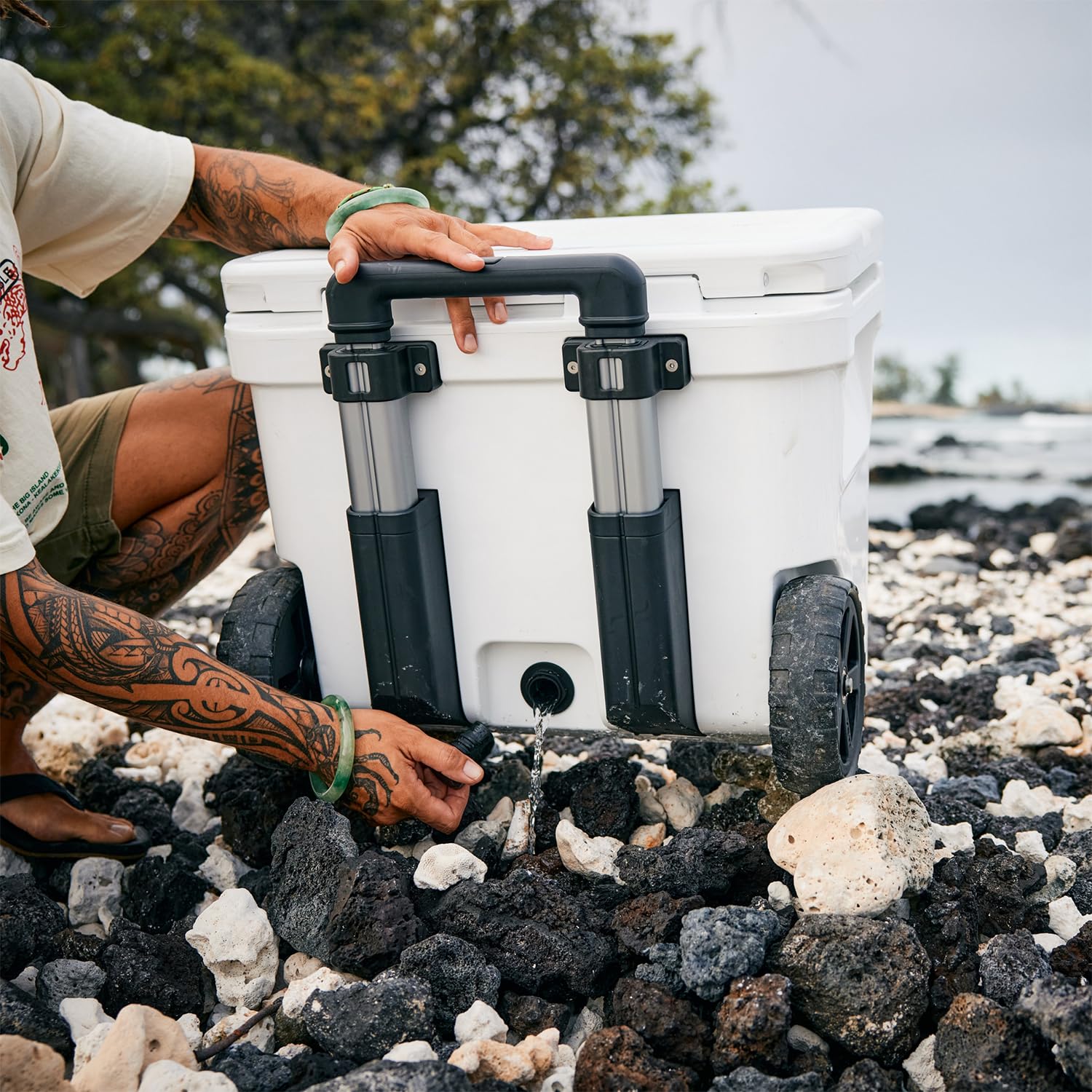 Foto 5 pulgar | Cooler Yeti Roadie De 32 Ruedas, Color Blanco Con Cesta Para Productos Secos - Venta Internacional.