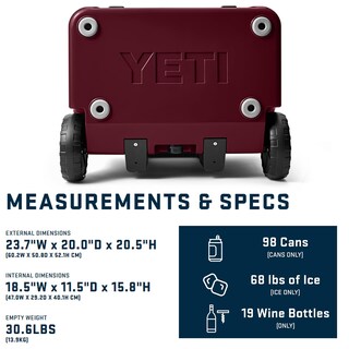 Foto 4 | Cooler Yeti Roadie De 60 Ruedas Wild Vine Red, 47 L, Con Asa - Venta Internacional.