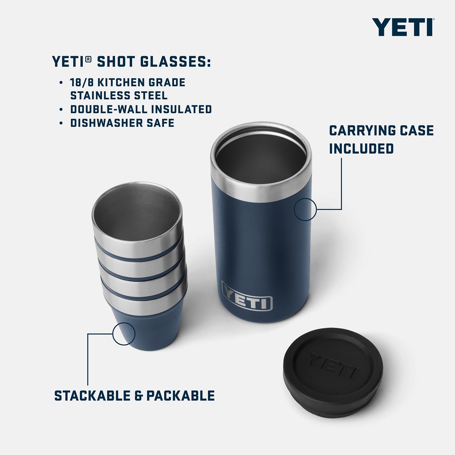 Foto 3 pulgar | Gafas De Chupito Yeti Big Sky Blue, 50 Ml, Juego De 4 Con Funda - Venta Internacional.