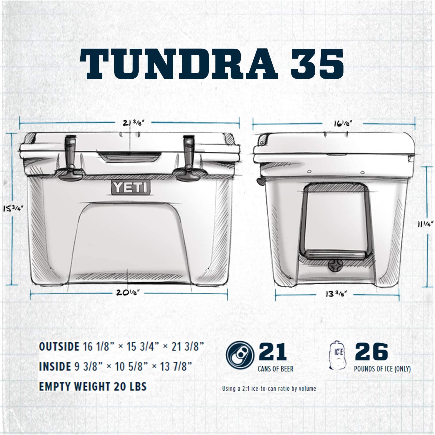 Foto 3 pulgar | Hielera Yeti Tundra 35 Carbón 21l - Venta Internacional.