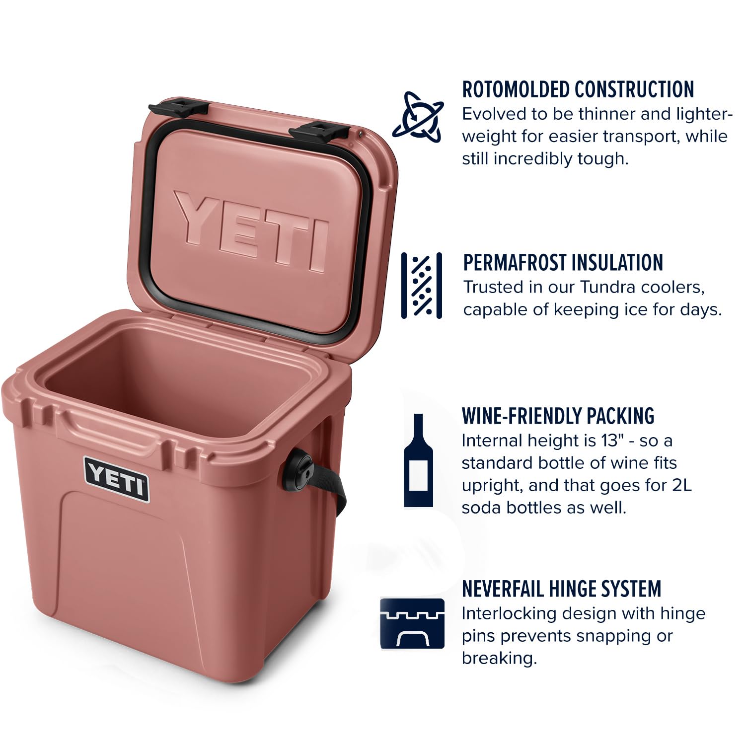 Foto 4 pulgar | Hielera Yeti Roadie 24, Color Rosa Arenisca, 24 Litros De Capacidad - Venta Internacional.