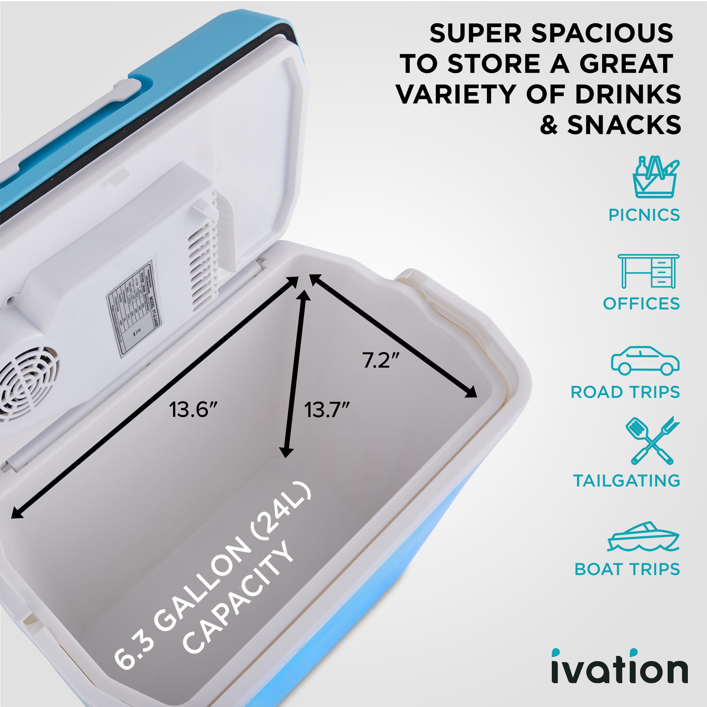 Foto 4 pulgar | Cooler & Warmer Ivation, Eléctrico Portátil, 24 L, Con Asa - Venta Internacional.