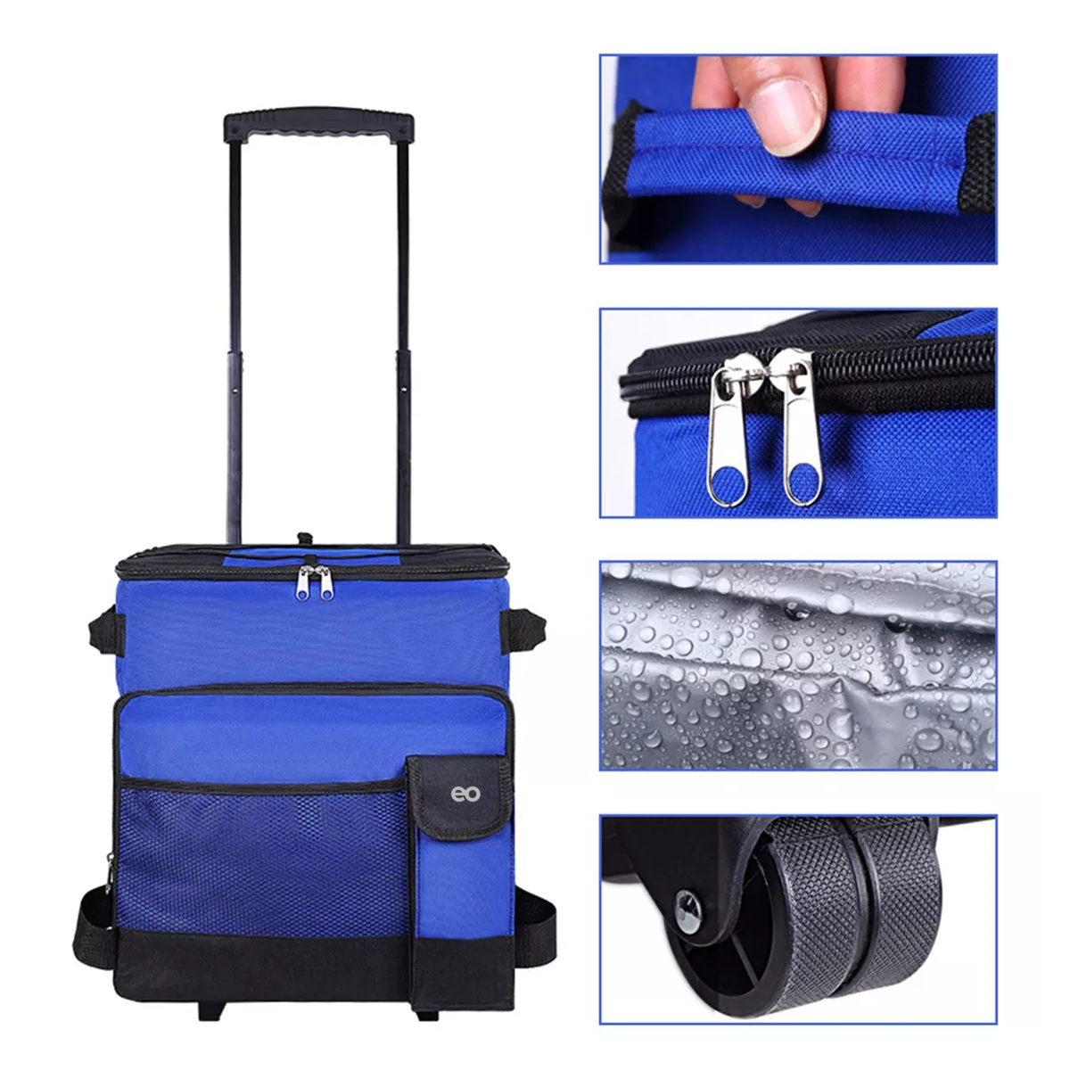 Foto 4 pulgar | Hielera Con Ruedas Bolsa Térmica Portátil 43l Eo Safe Imports Esi-13882-1 Azul