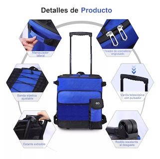 Foto 4 | Hielera Con Ruedas Bolsa Térmica Portátil 43l Eo Safe Imports Esi-13882-1 Azul