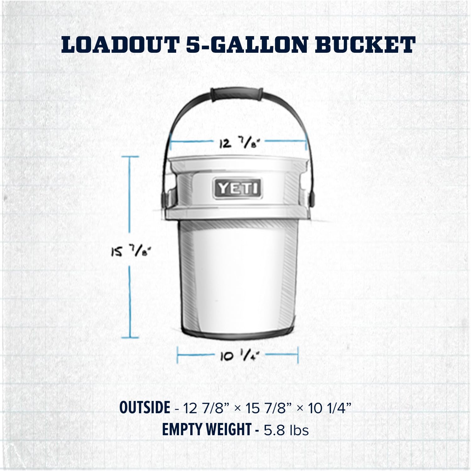 Foto 5 pulgar | Cuchara Yeti Loadout De 5 Galones Resistente A Impactos Big Sky Blue - Venta Internacional.