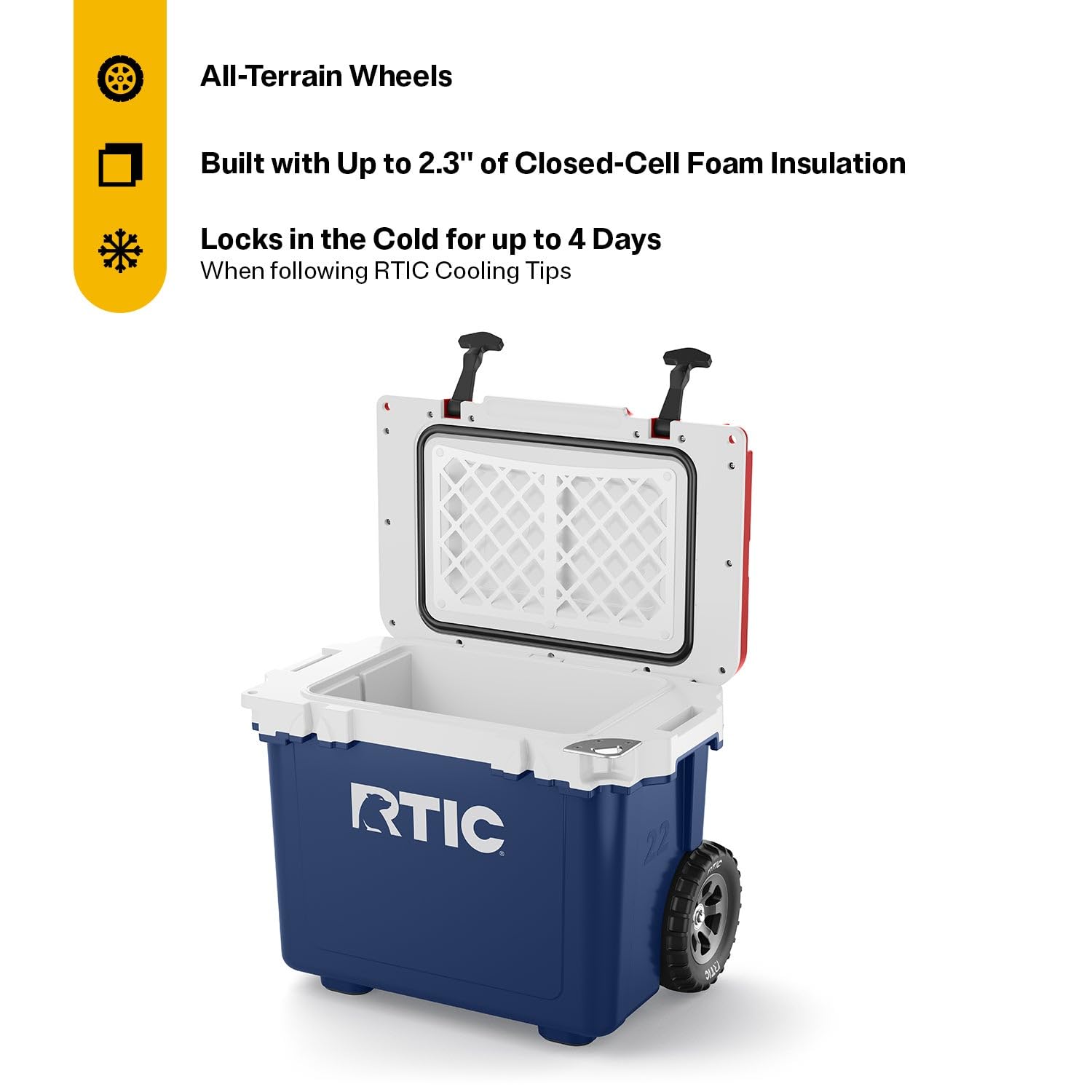 Foto 4 pulgar | Cooler Rtic 22qt, Ultraligero, Con Ruedas, Aislamiento Duro, 22 L - Venta Internacional.