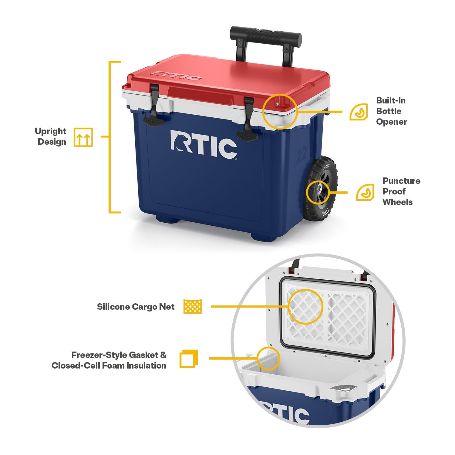 Foto 5 pulgar | Cooler Rtic 22qt, Ultraligero, Con Ruedas, Aislamiento Duro, 22 L - Venta Internacional.
