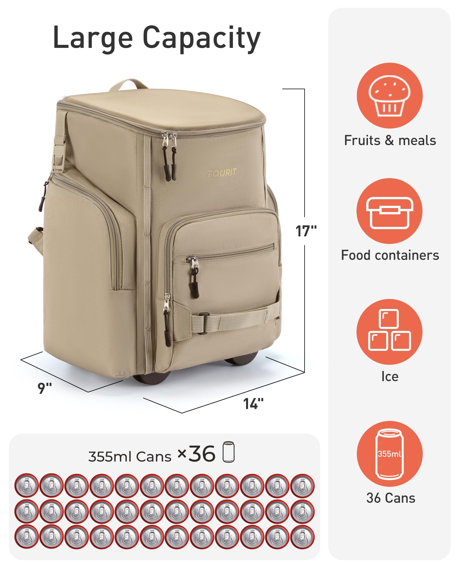 Foto 7 pulgar | Mochila Térmica Tourit Rolling, Impermeable, Aislante, 22 L - Venta Internacional.