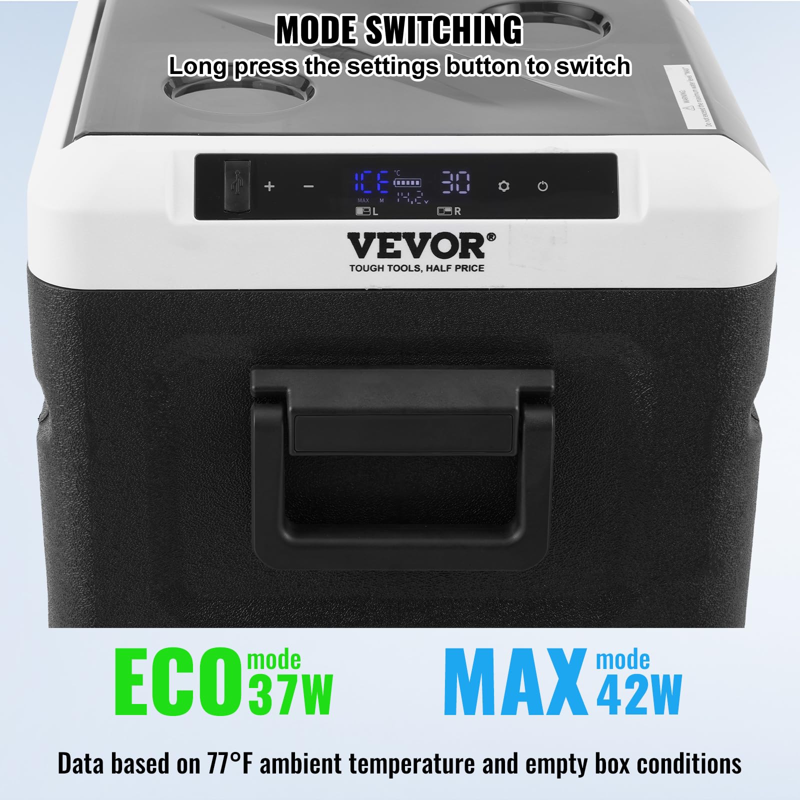 Foto 6 pulgar | Refrigerador De Coche Vevor De 36 L (38 Cuartos De Galón) Con Máquina De Hielo, -40 A 68 °f, 12 V - Venta Internacion