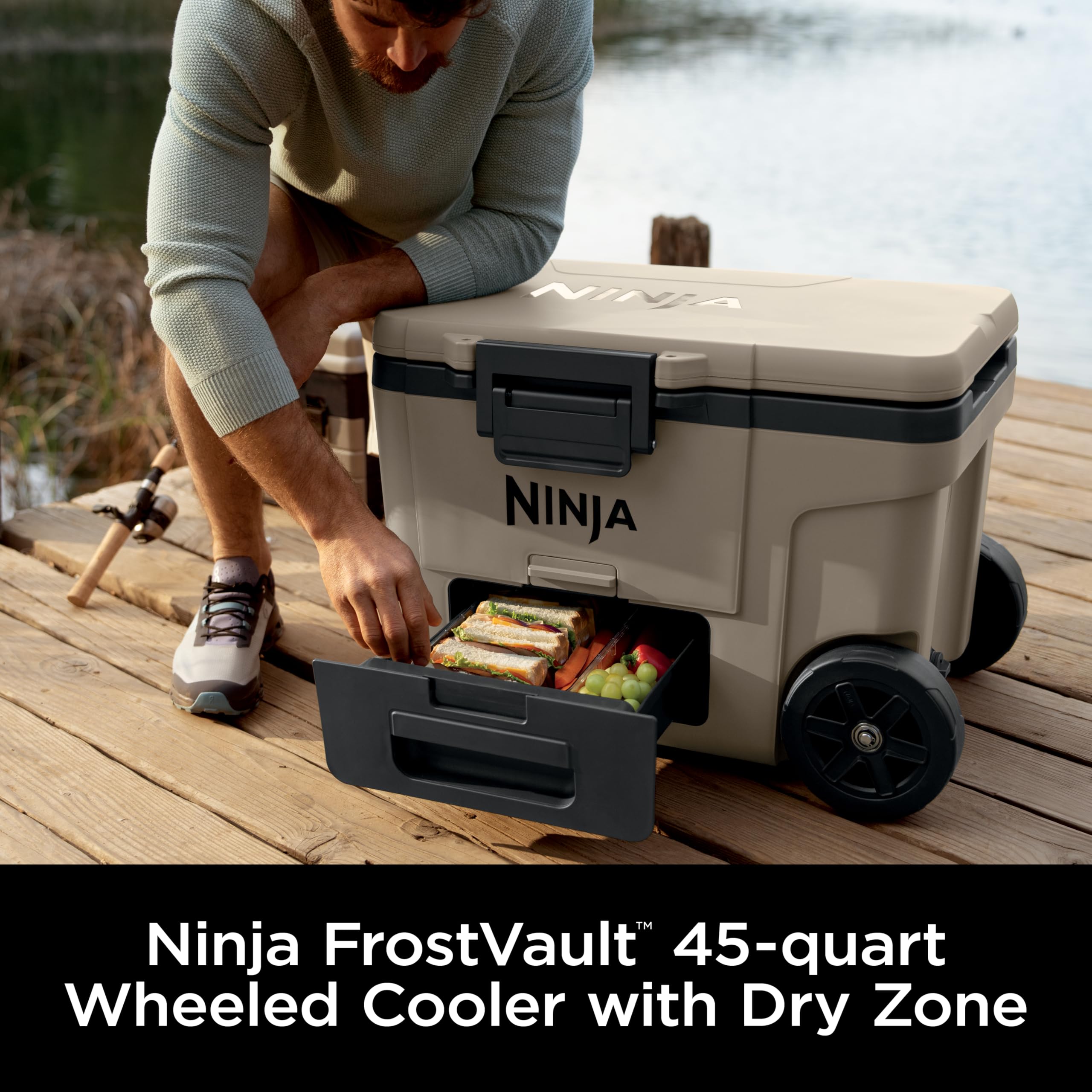 Foto 3 pulgar | Cooler Ninja Outdoor Frostvault Con Ruedas De Abedul De 65 Cuartos De Galón, Beige - Venta Internacional.