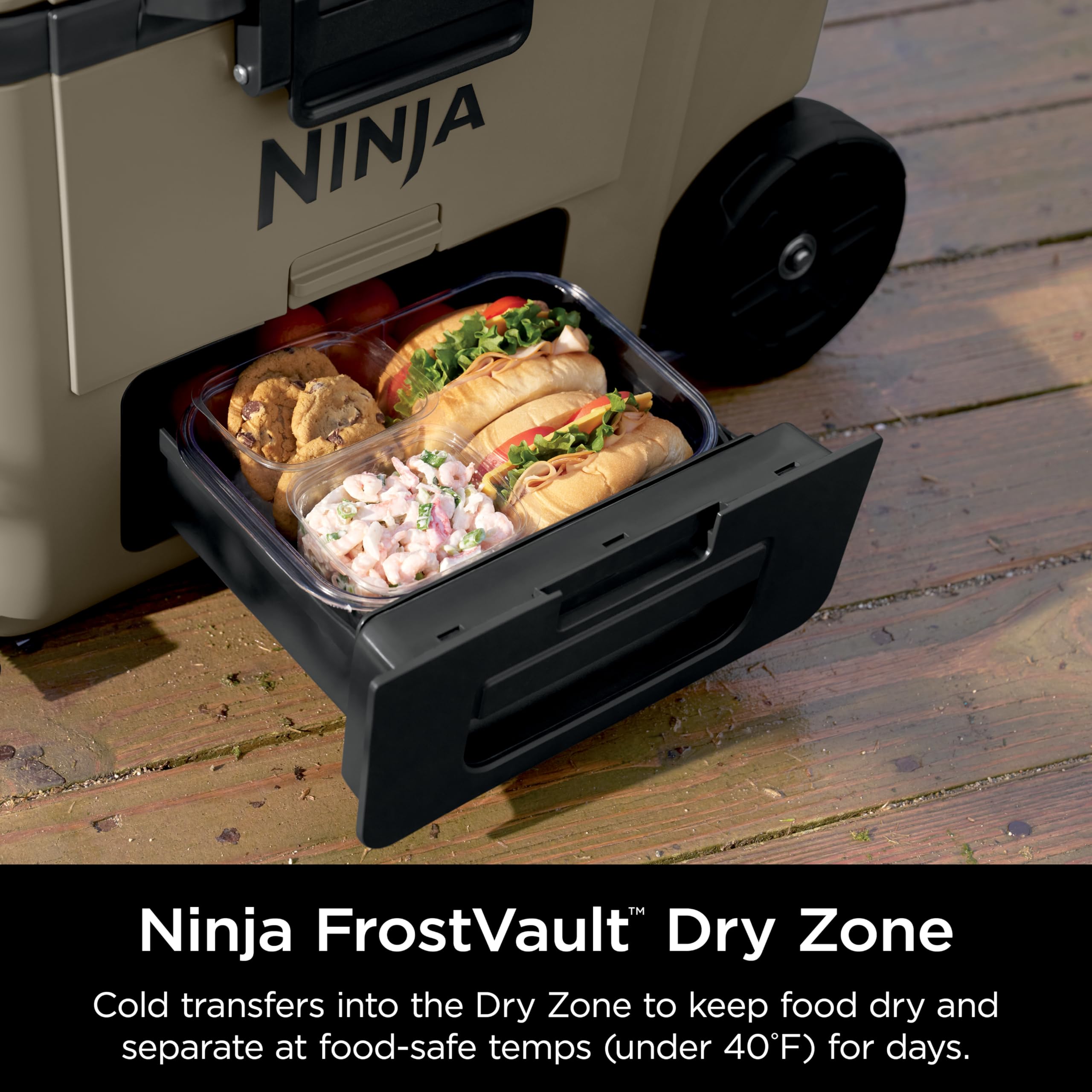 Foto 4 | Cooler Ninja Outdoor Frostvault Con Ruedas De Abedul De 65 Cuartos De Galón, Beige - Venta Internacional.