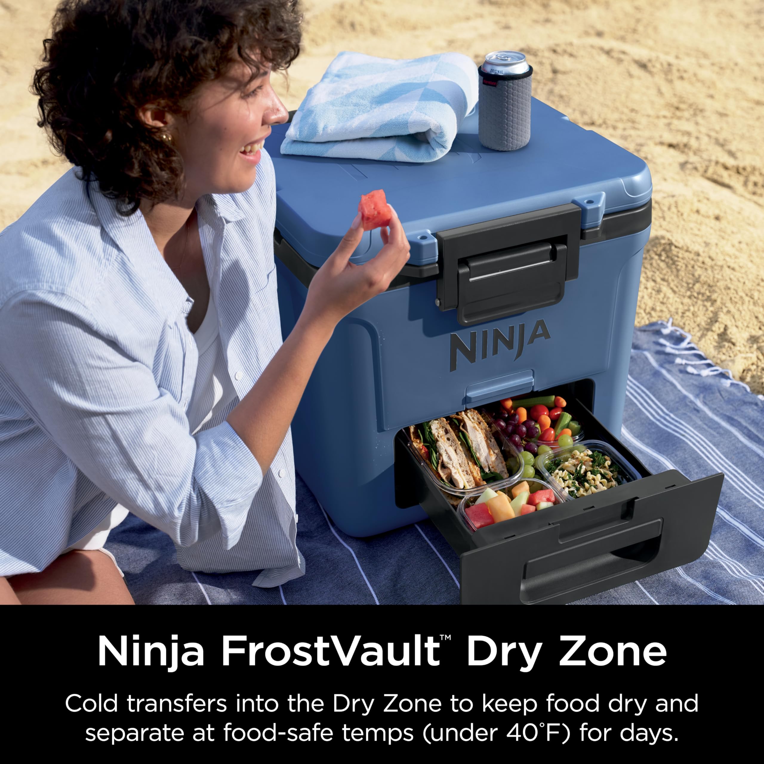 Foto 4 pulgar | Cooler Ninja Frostvault 30 L Con Ruedas Y Zona Seca Azul Fb230bl - Venta Internacional.
