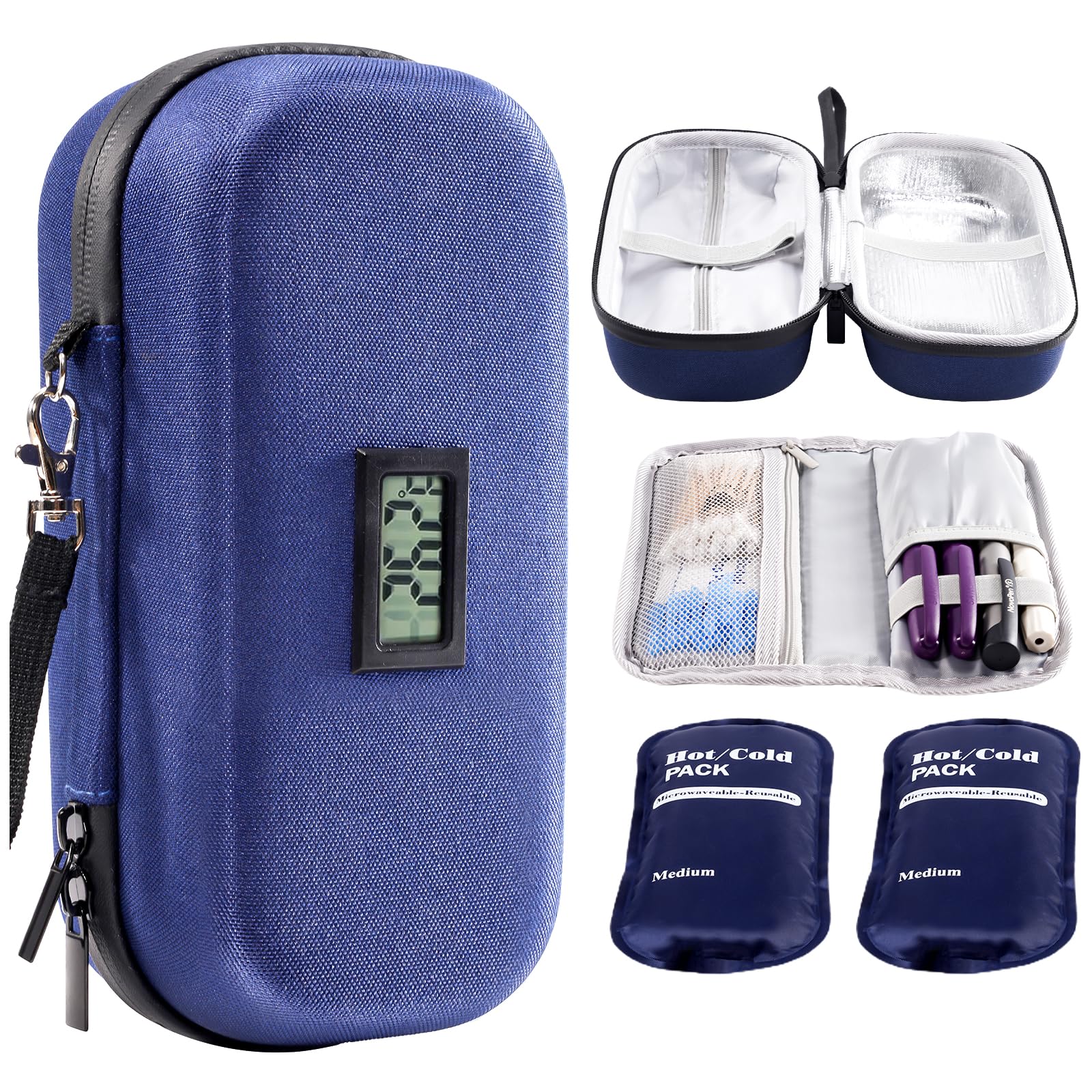 Foto 2 pulgar | Estuche De Viaje Para Enfriador De Insulina Procase Con Termómetro, Color Azul Marino - Venta Internacional.
