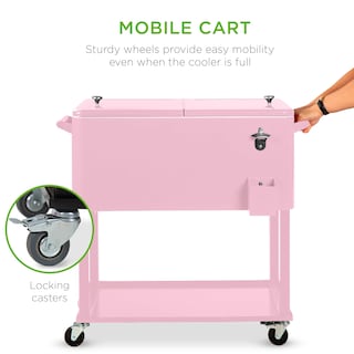 Foto 2 | Cooler Cart Best Choice Products De Acero De 80 Litros Con Hielera Rosa - Venta Internacional.