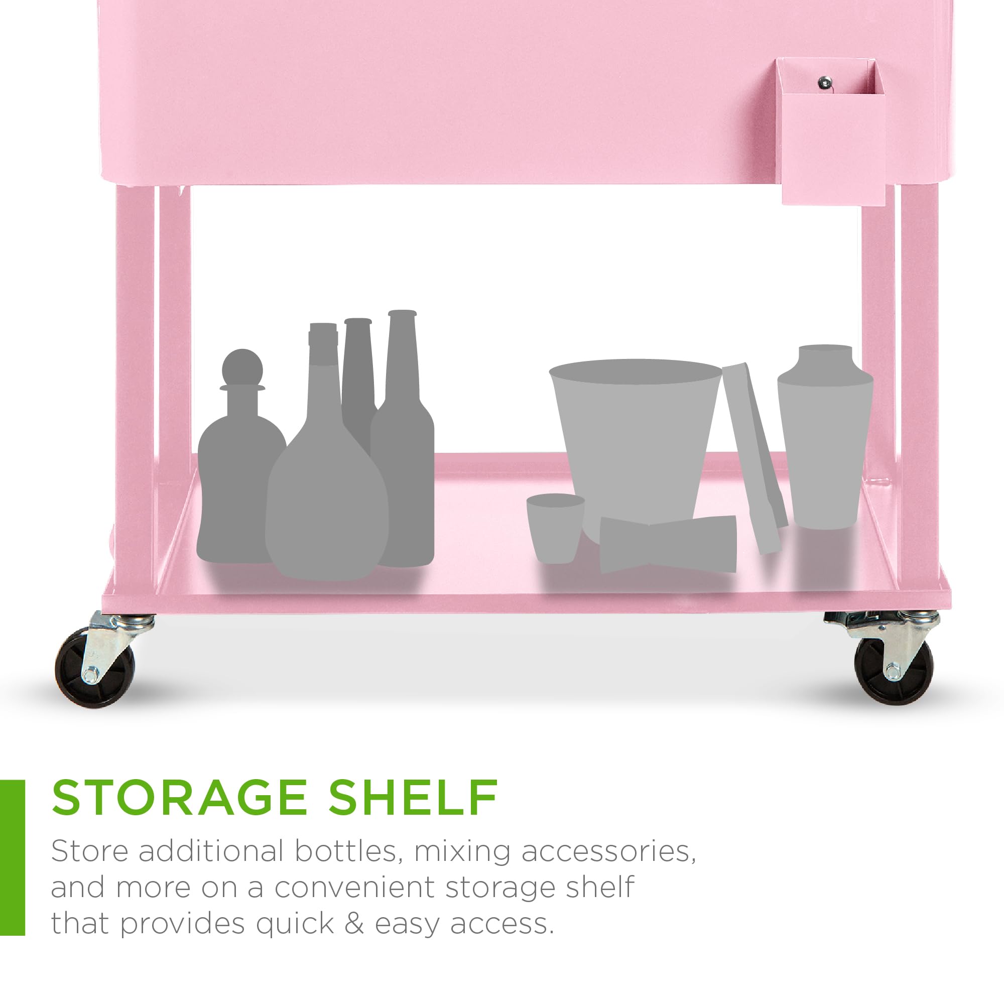 Foto 5 pulgar | Cooler Cart Best Choice Products De Acero De 80 Litros Con Hielera Rosa - Venta Internacional.