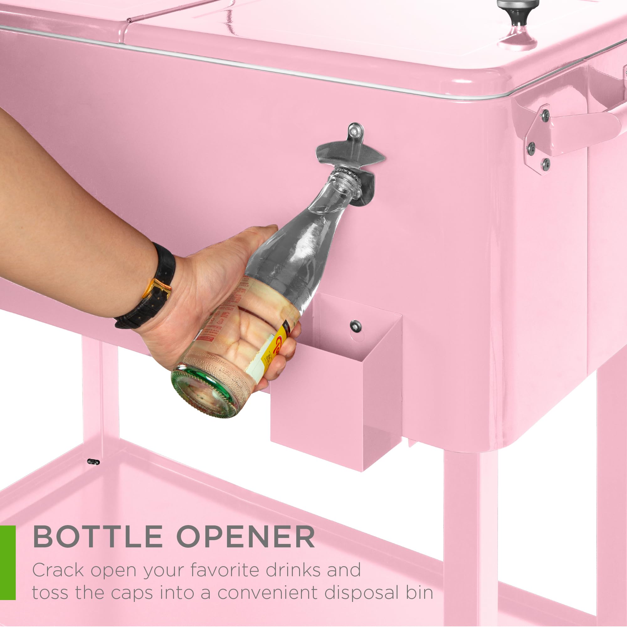Foto 6 pulgar | Cooler Cart Best Choice Products De Acero De 80 Litros Con Hielera Rosa - Venta Internacional.