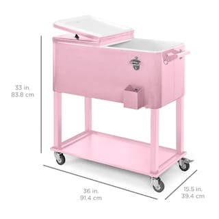 Foto 7 | Cooler Cart Best Choice Products De Acero De 80 Litros Con Hielera Rosa - Venta Internacional.