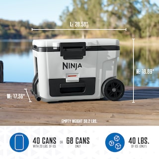 Foto 7 | Hielera Con Ruedas Frostvault De 45 Cuartos De Galón, Color Blanco, De Cooler Ninja - Venta Internacional.