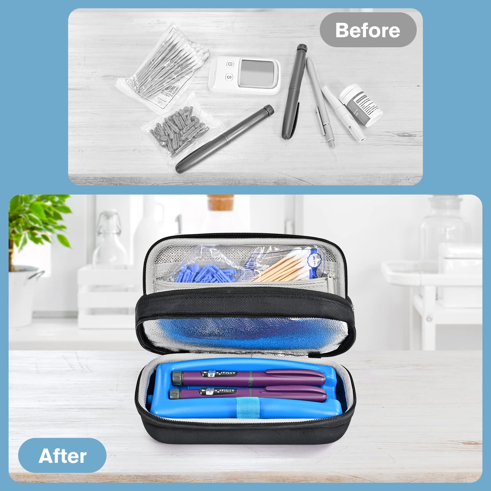 Foto 7 pulgar | Maletín De Viaje Para Enfriador De Insulina Procase, Color Negro - Venta Internacional.
