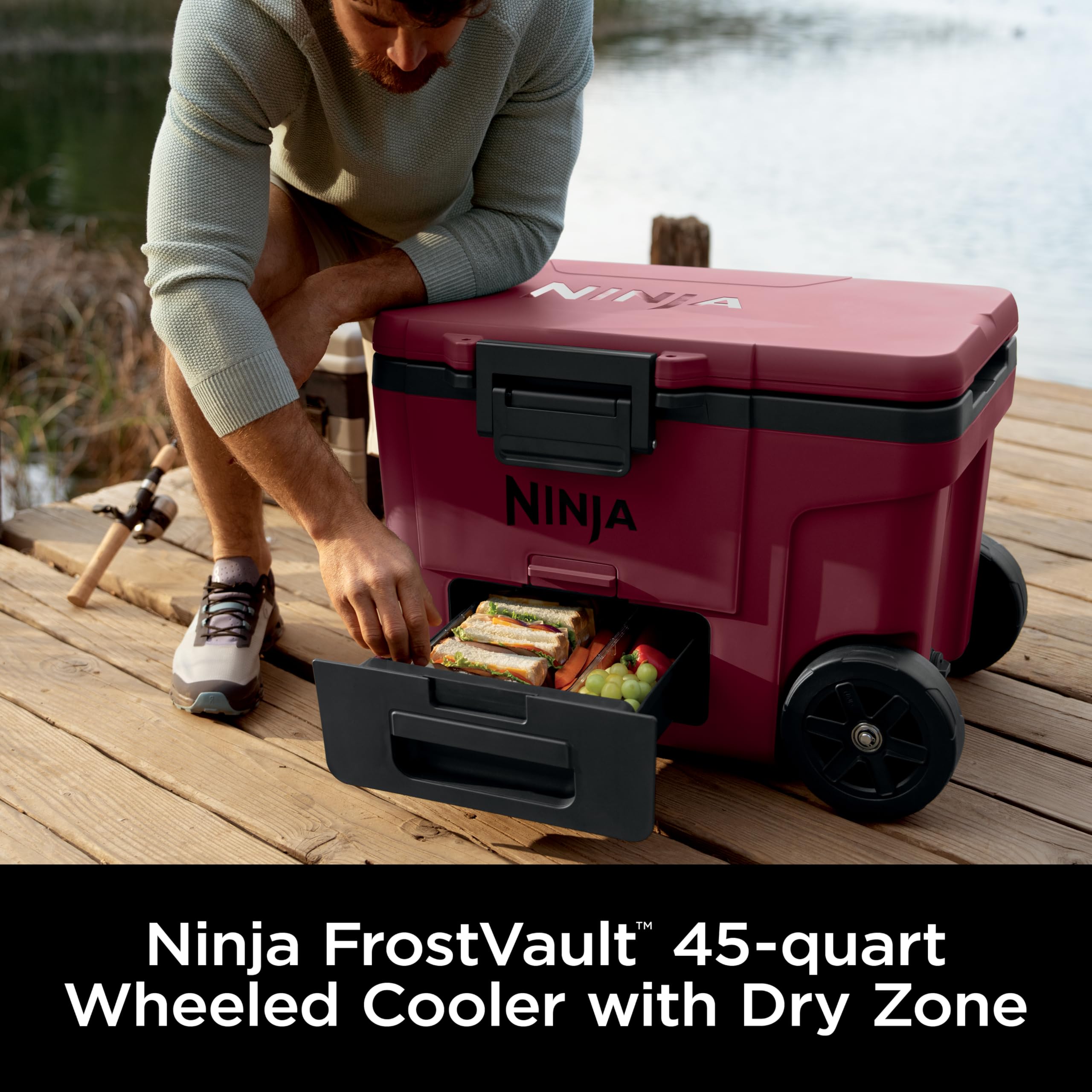 Foto 3 pulgar | Cooler Ninja Outdoor Frostvault Con Ruedas De 45 Cuartos De Galón, Color Rojo - Venta Internacional.