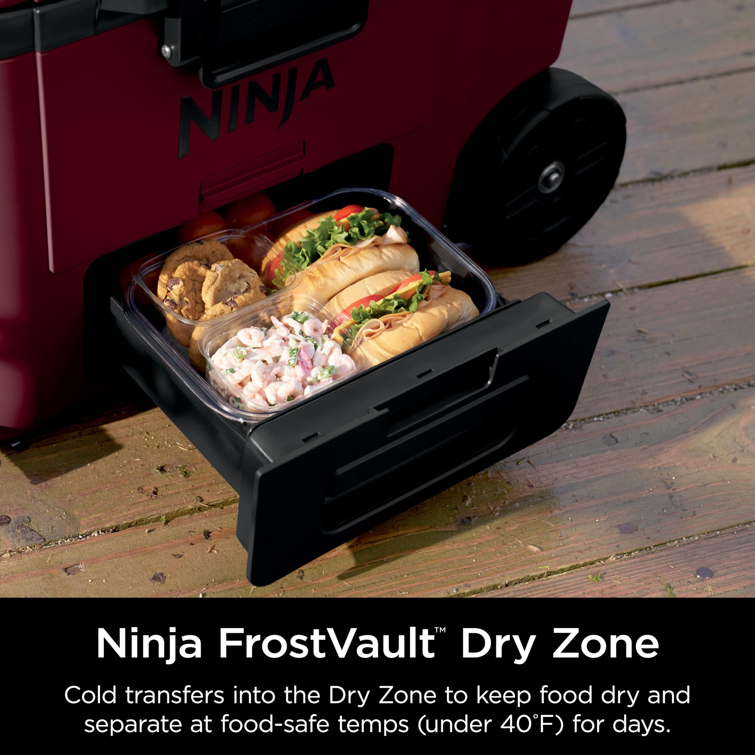 Foto 3 | Cooler Ninja Outdoor Frostvault Con Ruedas De 45 Cuartos De Galón, Color Rojo - Venta Internacional.