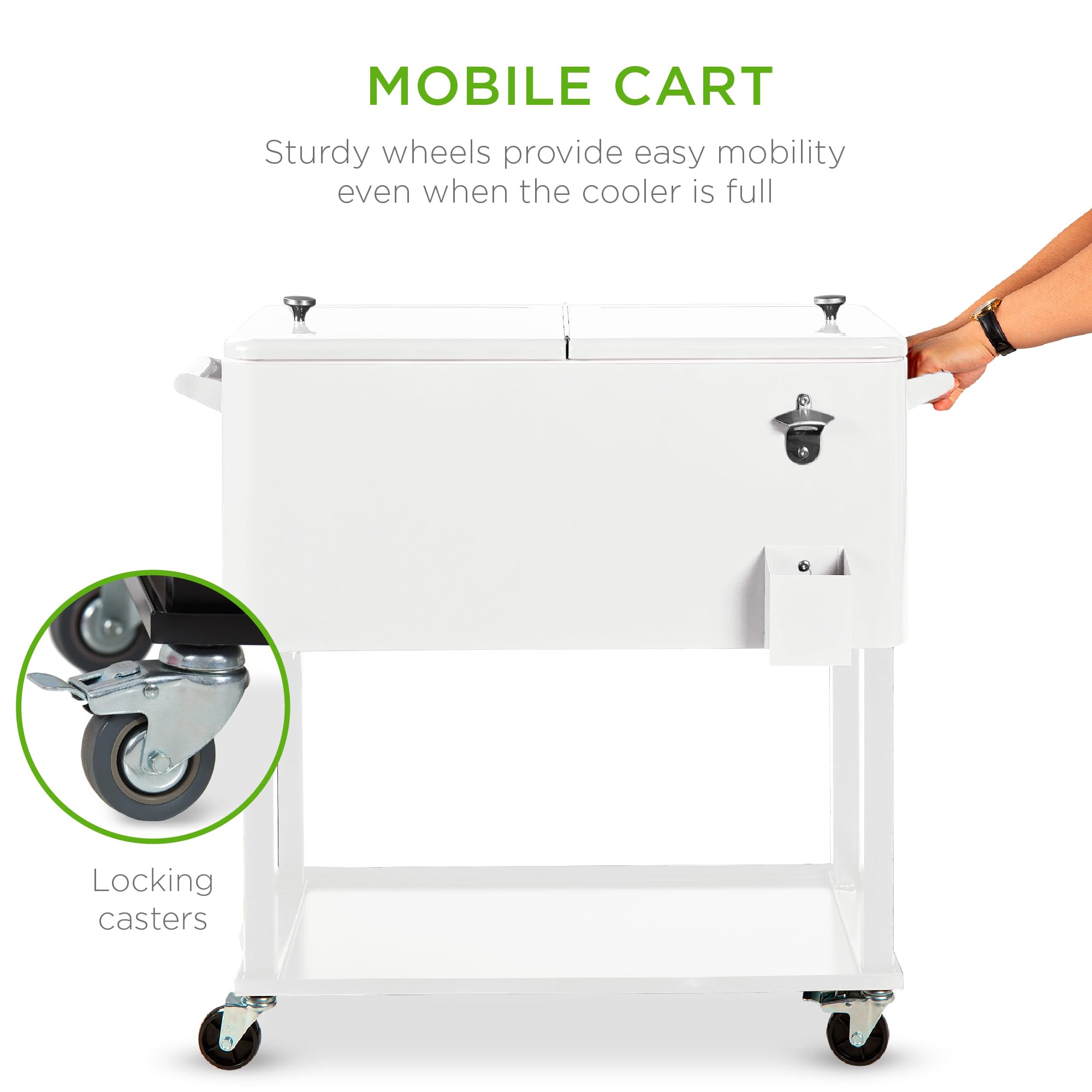 Foto 3 pulgar | Cooler Cart Best Choice Products, Acero Laminado De 80 Litros Con Hielo - Venta Internacional.