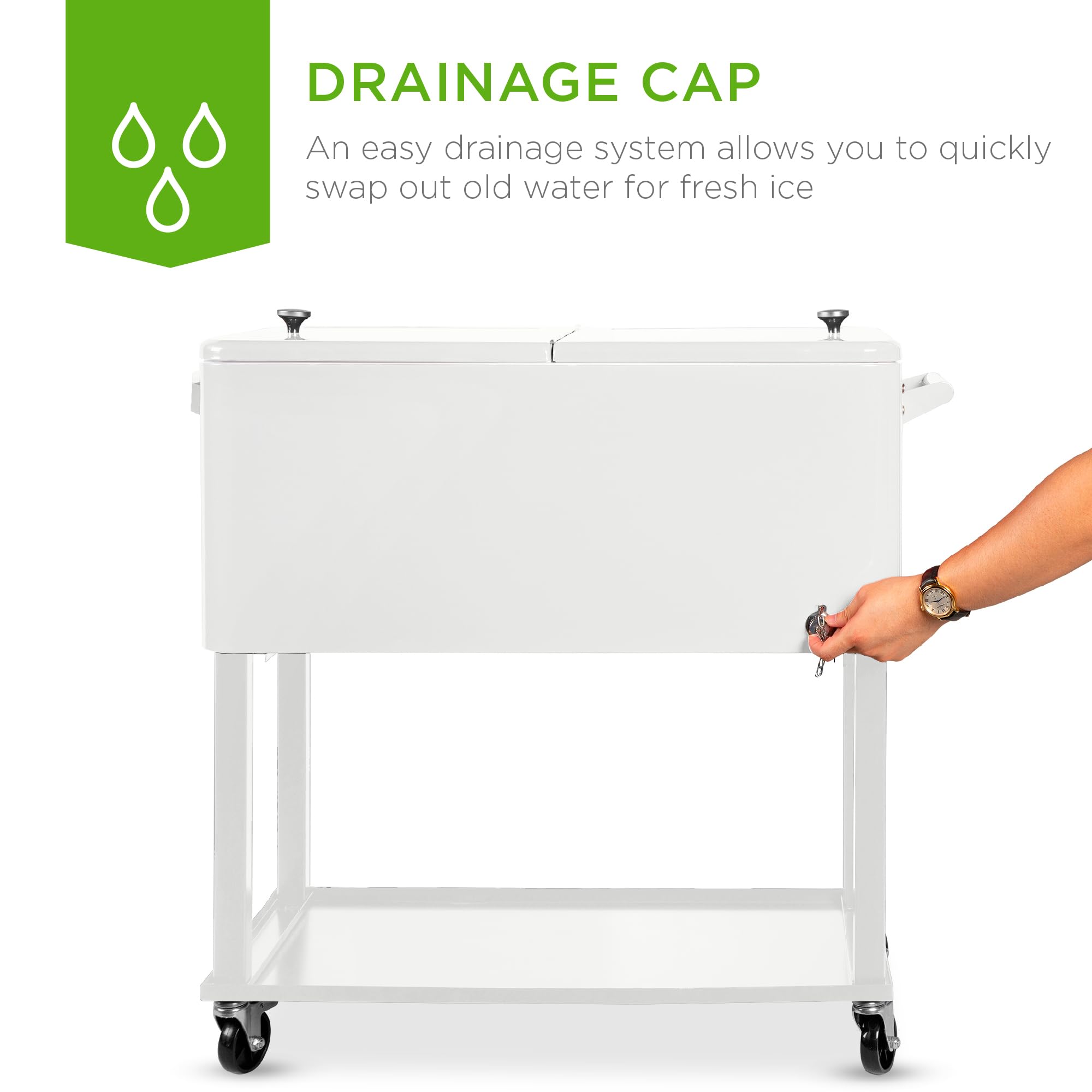 Foto 7 pulgar | Cooler Cart Best Choice Products, Acero Laminado De 80 Litros Con Hielo - Venta Internacional.