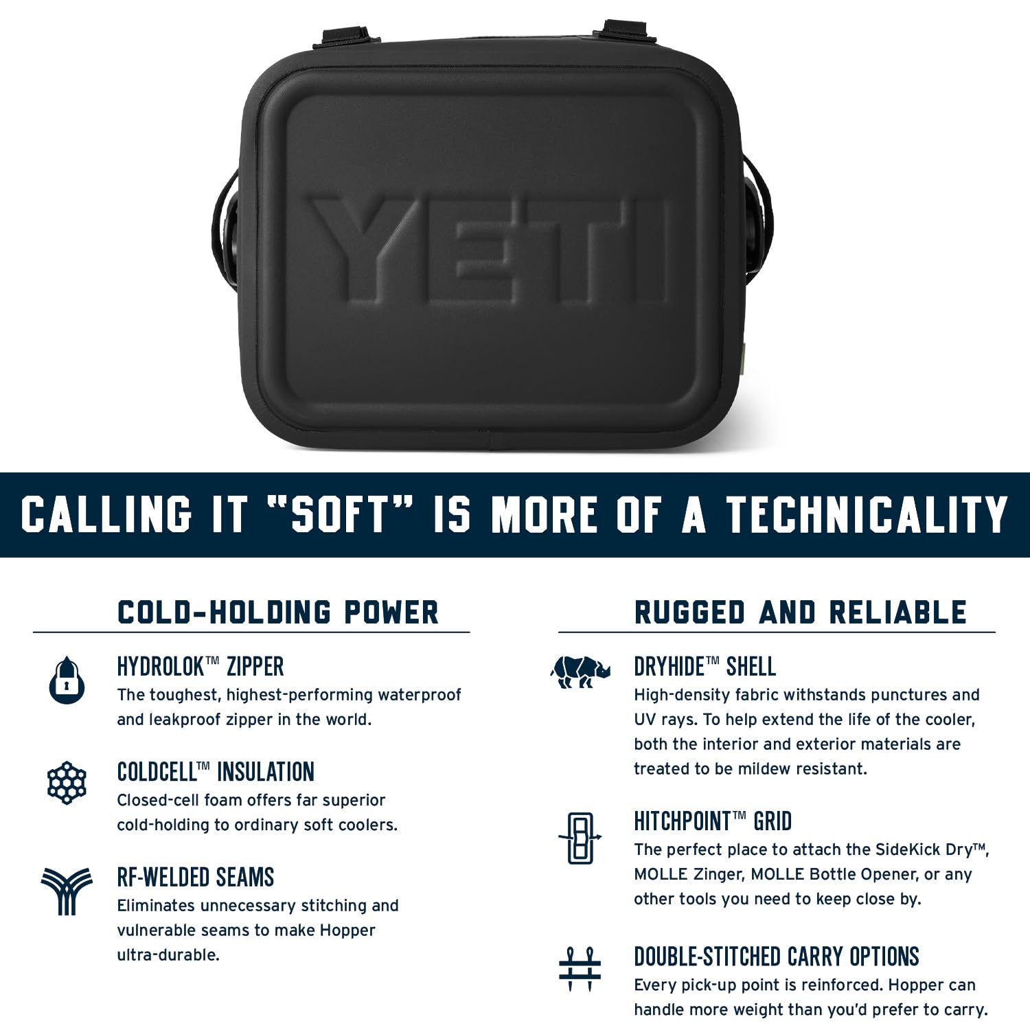 Foto 7 | Nevera Portátil Yeti Hopper Flip 12 Negra - Venta Internacional.