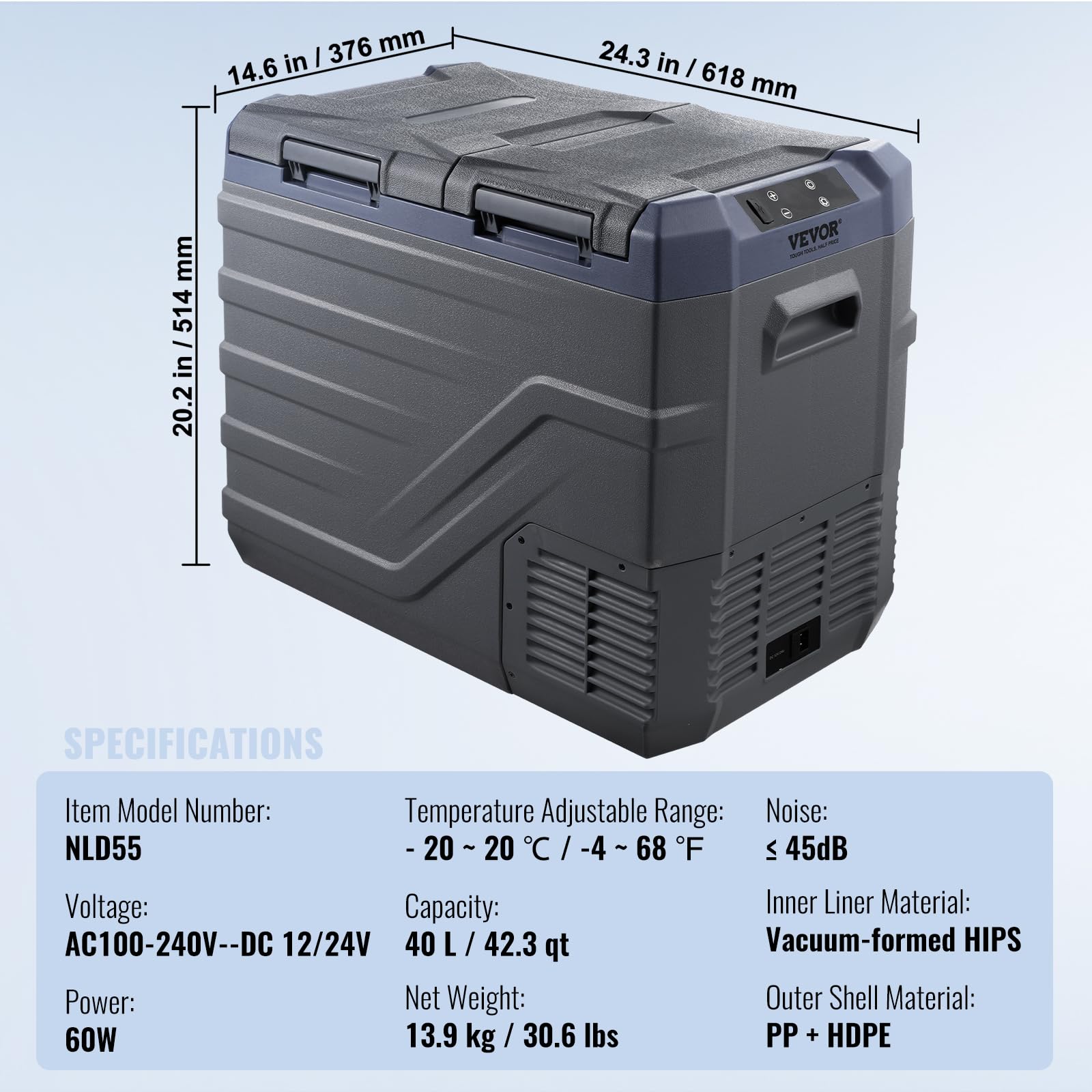 Foto 8 pulgar | Refrigerador De Coche Vevor 40l, Doble Zona, Portátil, 12 V - Venta Internacional.