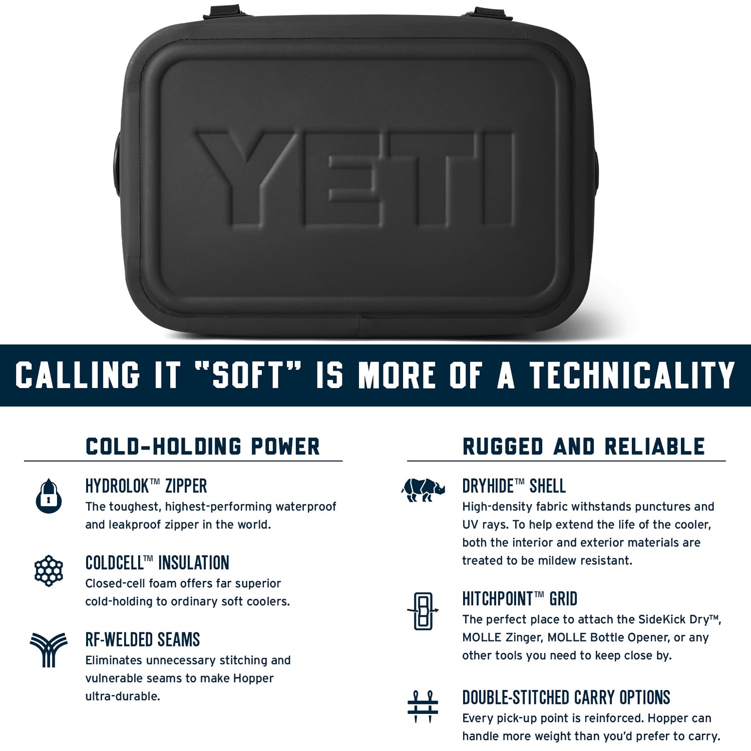 Foto 7 | Nevera Portátil Yeti Hopper Flip 18 Negra - Venta Internacional.