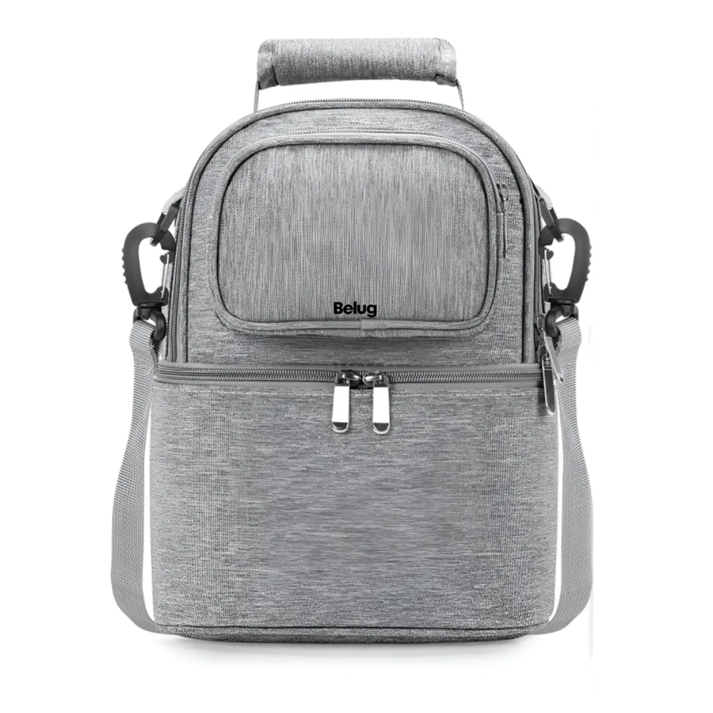 Mochila Porta Biberones Hielera Leche Materna Bolsa Térmica Belug,  Gris