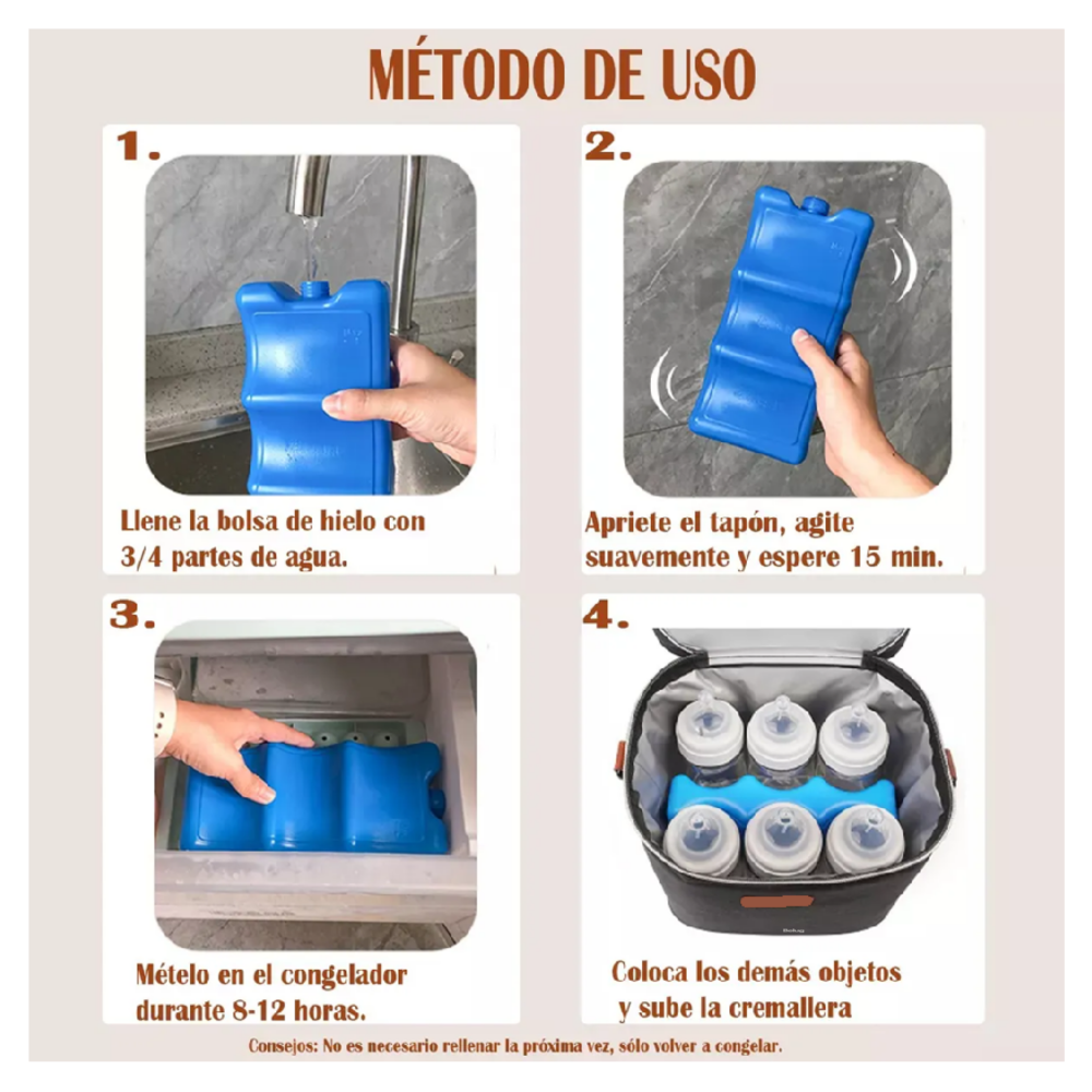 Foto 5 | Porta Biberones Hielera Leche  6 Biberones De Hasta 9 Onzas Belug,  Negro