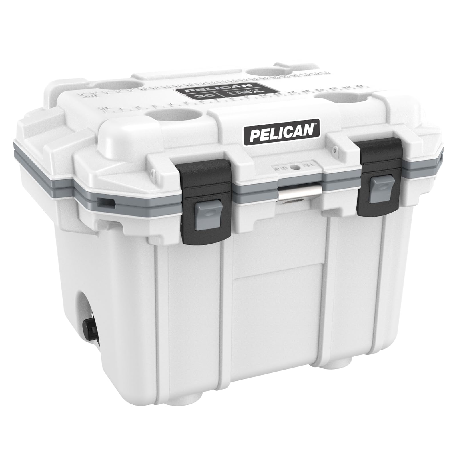 Cooler Pelican Elite, 30 Cuartos De Galón (blanco/gris), 28 Litros - Venta Internacional.