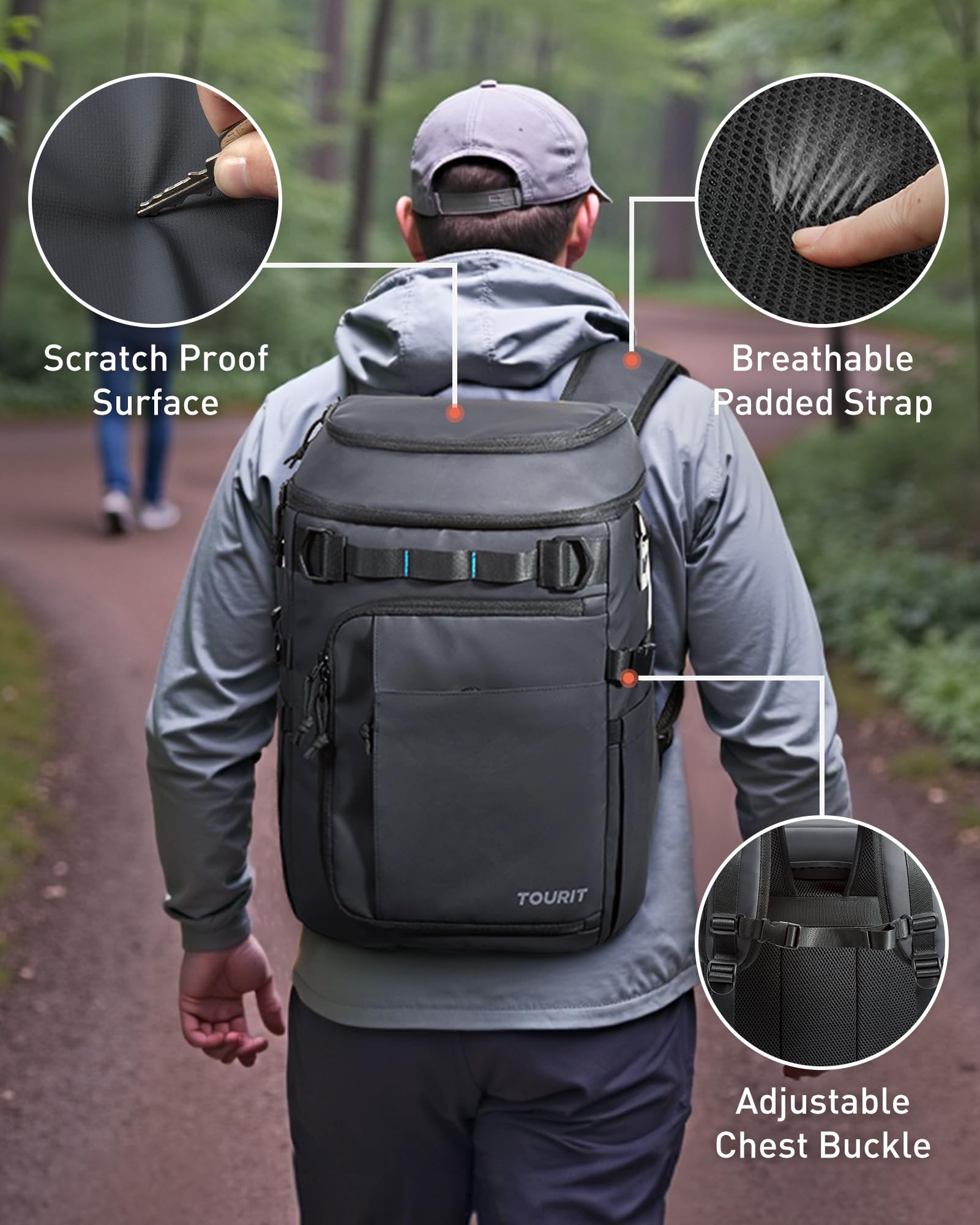 Foto 8 pulgar | Mochila Cooler Tourit 28 L, 38 Latas, A Prueba De Fugas, Impermeable, Azul Marino - Venta Internacional.